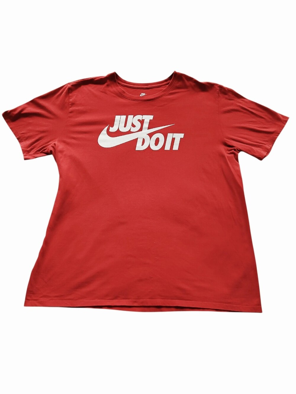 Nike Red 'Just Do It' Logo Tee, Size XL, Men, Short Sleeve T-shirt